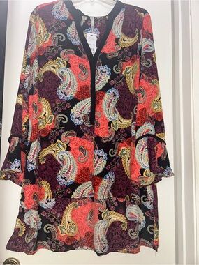 Macy's Multicolor Paisley V-Neck Blouse